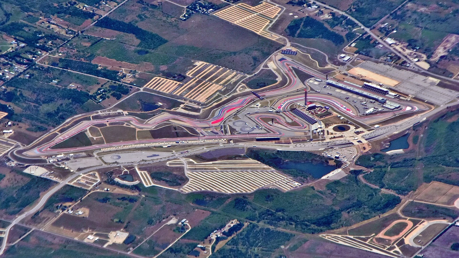 Aerial view of the Circuit of the Americas in Austin