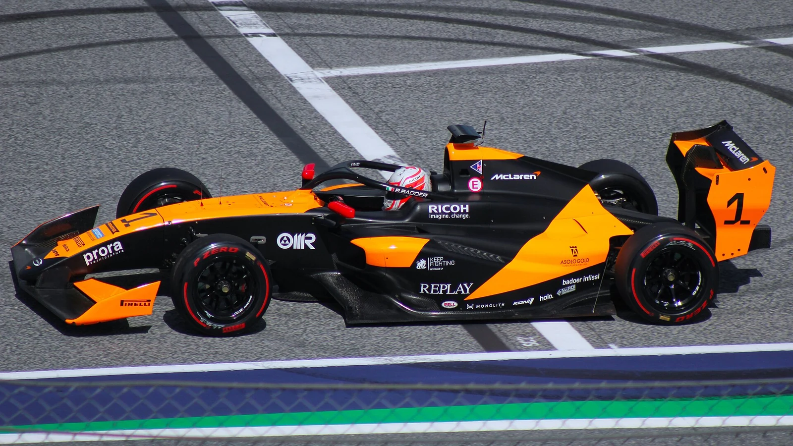 Brando Badoer in Formula 3 at the Red Bull Ring, 27 June 2025. Archive photograph; this is not the 2027 Rodin Formula 2 car.