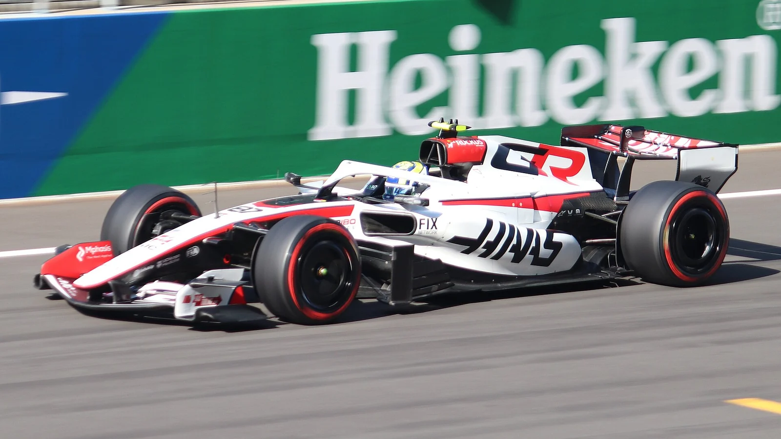 Oliver Bearman in the number 87 Haas at Shanghai in March 2026