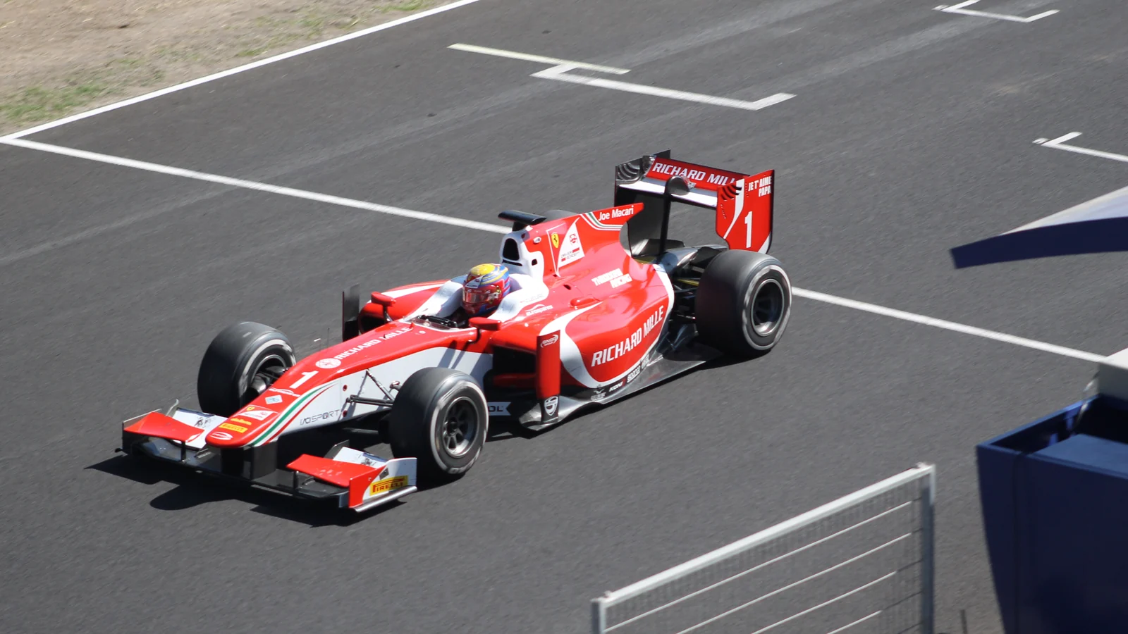 Charles Leclerc driving his PREMA car in the 2017 Jerez Formula 2 race