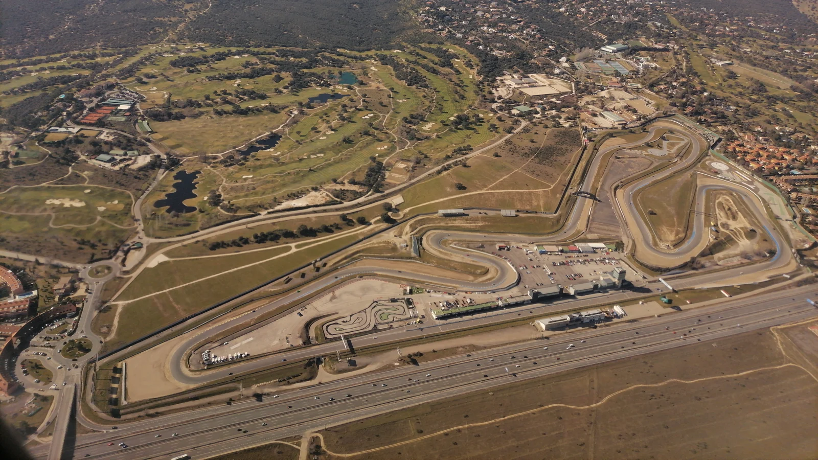 Aerial view of Circuito de Madrid Jarama in February 2023