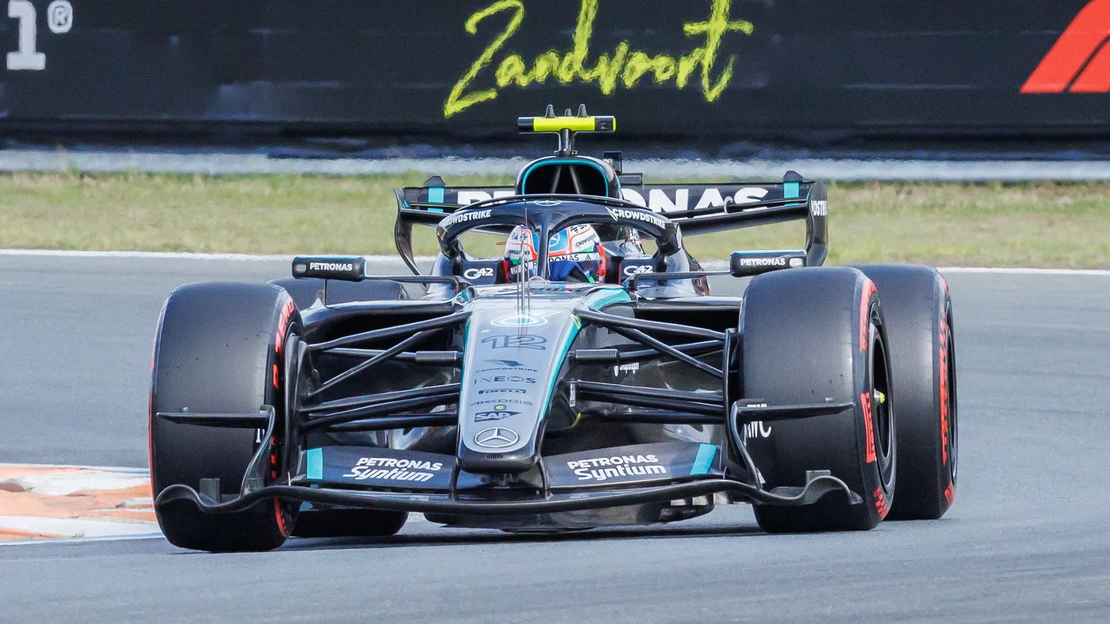 Kimi Antonelli in his number 12 Mercedes at Zandvoort in August 2026