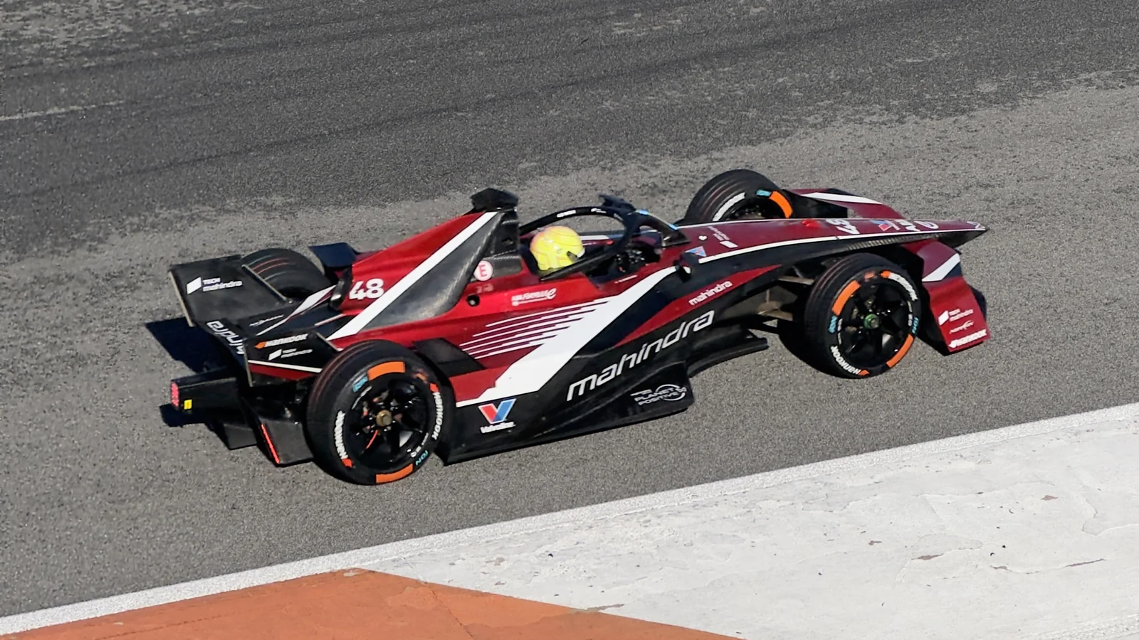 Edoardo Mortara in the number 48 Mahindra at Valencia testing.