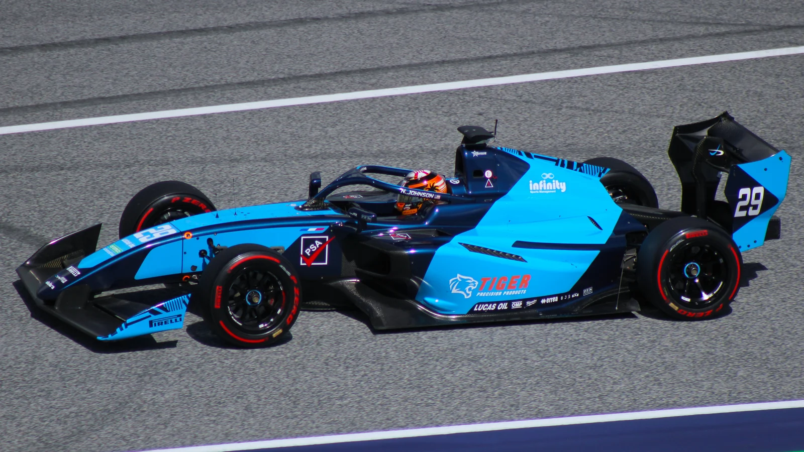 Nikita Johnson in the number 29 Formula 3 car at the Red Bull Ring in June 2025