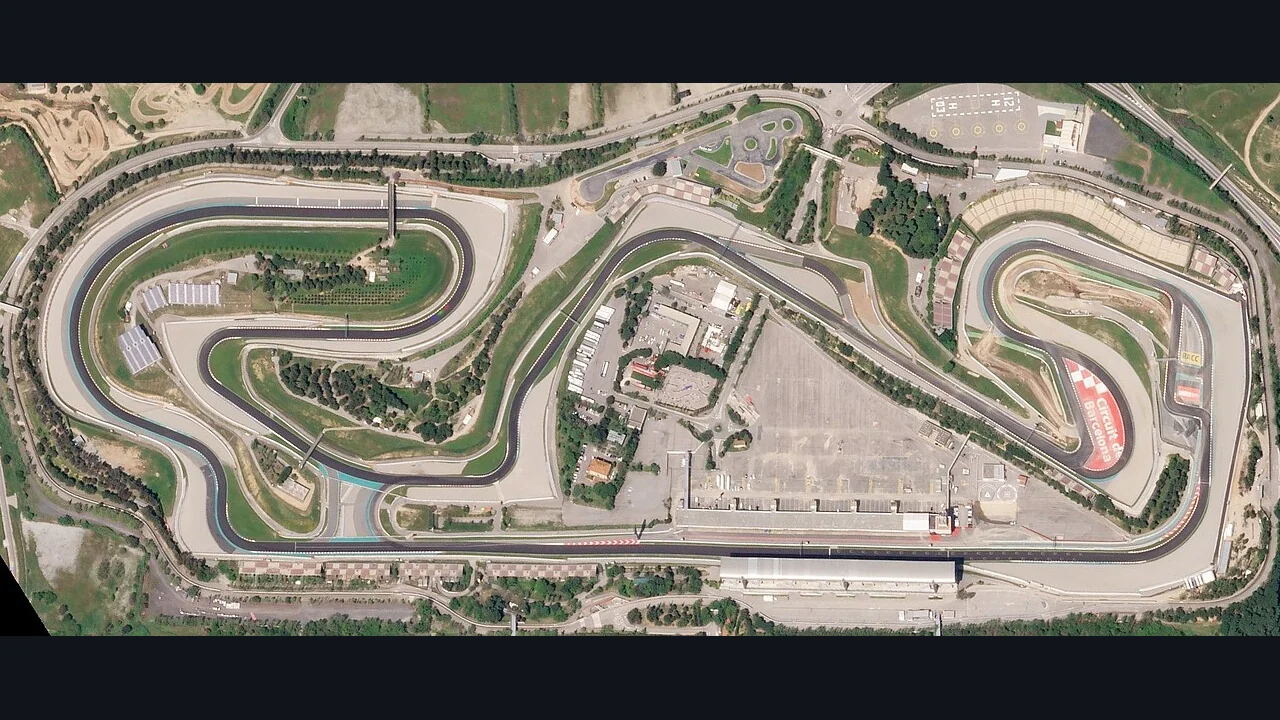 Imagine satelitară de arhivă a Circuit de Barcelona-Catalunya din aprilie 2018